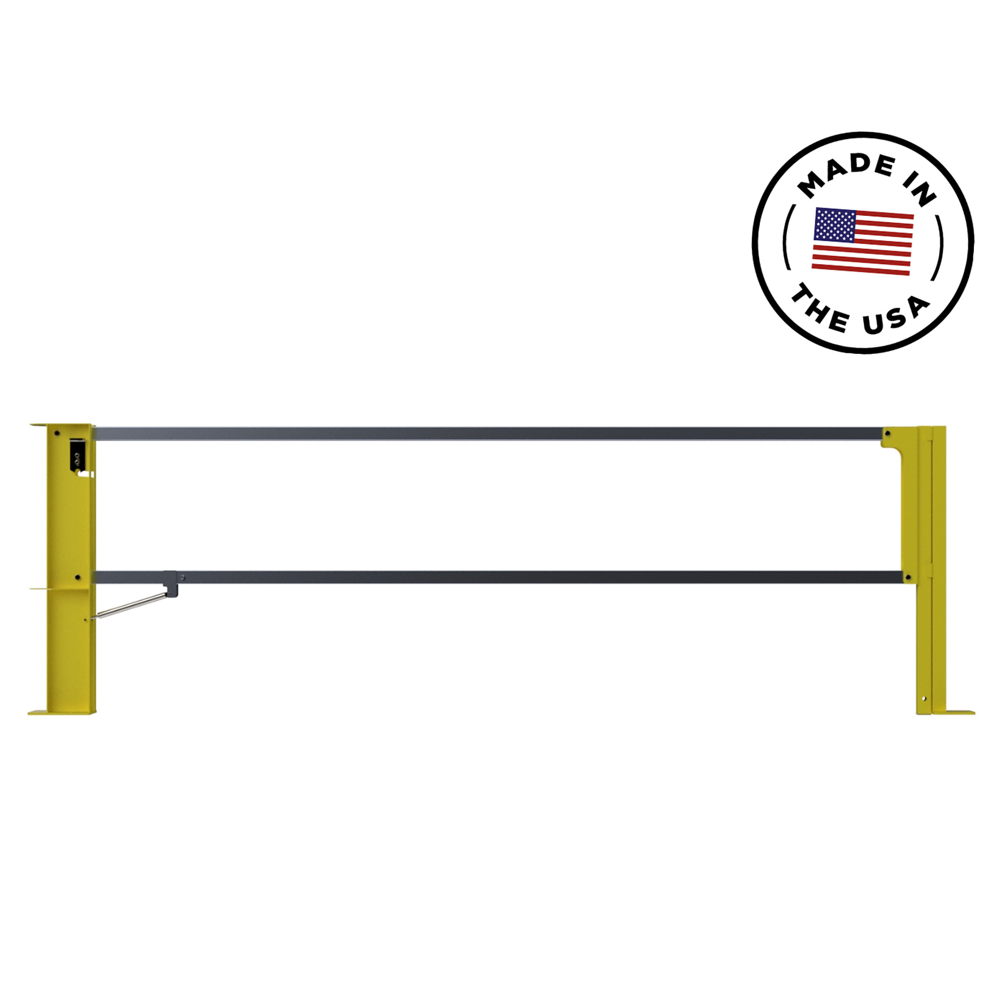 Safety Rail Co. Cantilever Gate — Powdercoat Yellow, 8 Feet — Single Gate —OSHA Compliant — Made in USA